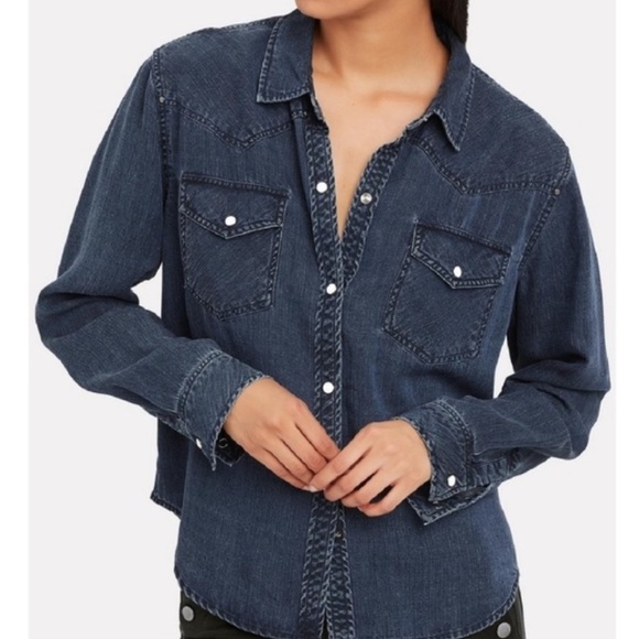 Never worn! Rails Remi Western Inspired Denim Shirt Size S - Picture 1 of 6